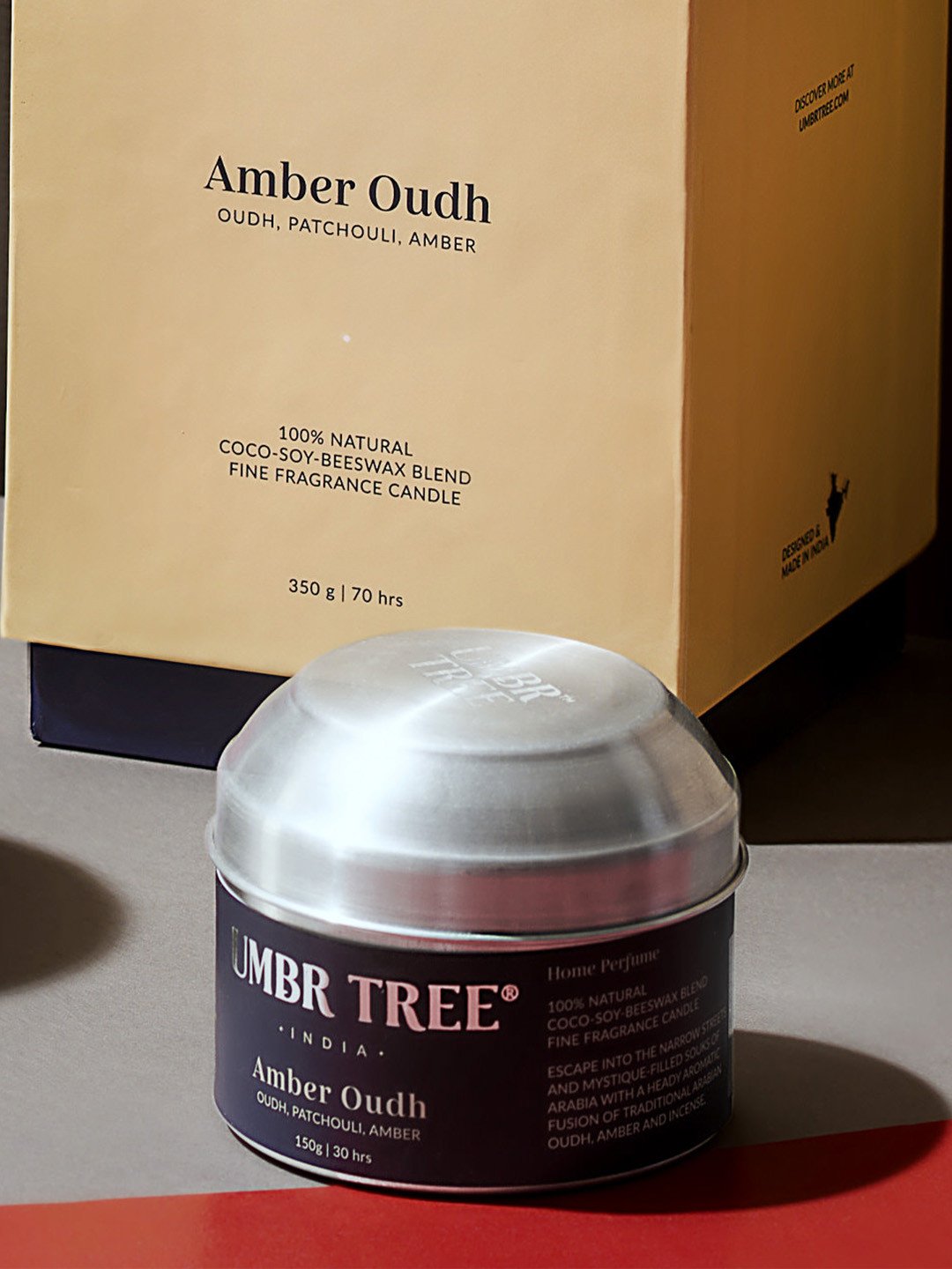 Amber Oudh Organic Fine Fragrance Traveller Candle 150 gm