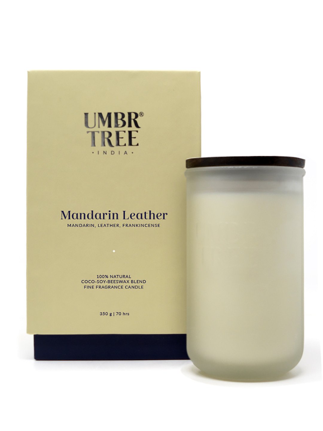 Mandarin Leather Organic Fine Fragrance Candle Large 350 gm